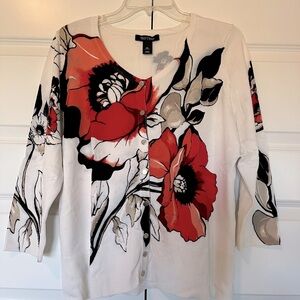 WHBM cardigan sweater with 3/4 sleeves